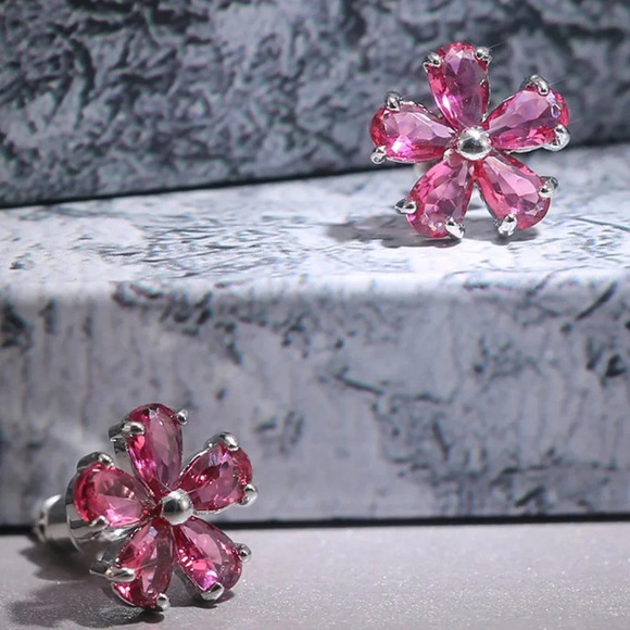 🎁Beautiful Tiny Plum Blossom Zircon Dainty Stud Earrings for Women UNVN…